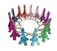 VIANAYA Lot de 100 Porte clefs métal Paris Tour Eiffel - Hauteur 4 CM et 7 Couleurs Assorties