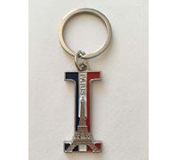 VIANAYA Porte Clef Paris Tour Eiffel en métal et avec Une Lettre de l'alphabet - Modèle Lettre I - Hauteur Lettre 4,5CM - Hauteur Totale 8,5CM