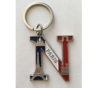 VIANAYA Porte Clef Paris Tour Eiffel en métal et avec Une Lettre de l'alphabet - Modèle Lettre N - Hauteur Lettre 4,5CM - Hauteur Totale 8,5CM