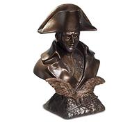 VIANAYA Reproduction de l'oeuvre Buste de Napoléon du sculpteur RUFFONY - Grande Taille 24CM - matière résine de qualité - Couleur Bronze foncé - Aspect Brillant