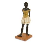 VIANAYA Reproduction de l'oeuvre La Petite Danseuse âgée de 14 Ans Degas - Grande Taille 20CM - matière résine - Couleurs Marron, Jaune Or, et Blanc Aspect Tissu sur la Robe