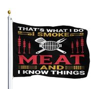 Viandes Fumées Et Je Sais Des Choses Décoration Bannière 90X150Cm Résistant Éclatantes Bannière Cour Drapeaux Pour Événement Intérieure Ferme
