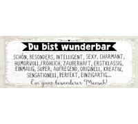 vianmo Panneau en bois 10x27 cm du bist wunderbar. Ein ganz besonderer Mensch Déco Cadeau Panneau