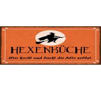 vianmo Panneau en bois 10x27 cm Hexenküche Hier kocht und backt die Alte selbst Déco Cadeau Panneau
