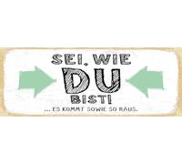 vianmo Panneau en bois 10x27 cm Sei, wie du bist. Es kommt sowie so raus Déco Cadeau Panneau