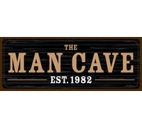 vianmo Panneau en bois 10x27 cm The man cave Est. 1982 Déco Cadeau Panneau