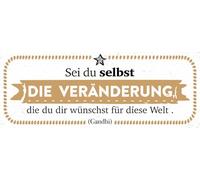 vianmo Panneau en bois 10x27 cm Zitat Sei du selbst die Veränderung, die du dir wünscht Déco Cadeau Panneau
