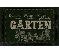 vianmo Panneau en bois 12x18 cm Dumme rennen Kluge gehen in den Garten Déco Cadeau Panneau
