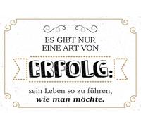 vianmo Panneau en bois 12x18 cm Es gibt nur eine Art von Erfolg Déco Cadeau Panneau