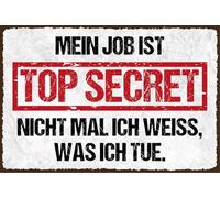 vianmo Panneau en bois 12x18 cm Mein Job ist Top secret Déco Cadeau Panneau