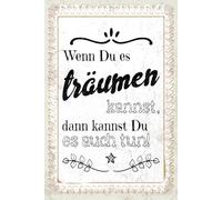 vianmo Panneau en bois 18x12 cm Wenn du es träumen kannst, kannst du es auch tun Déco Cadeau Panneau