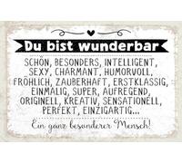 vianmo Panneau en bois 20x30 cm du bist wunderbar. Ein ganz besonderer Mensch Déco Cadeau Panneau