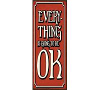 vianmo Panneau en bois 27x10 cm every Thing is going to be OK rotes Déco Cadeau Panneau