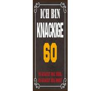 vianmo Panneau en bois 27x10 cm Ich bin knackige 60 es knackt mal hier Déco Cadeau Panneau
