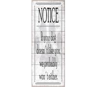vianmo Panneau en bois 27x10 cm notice If your dog doesn´t like you Déco Cadeau Panneau