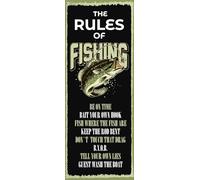 vianmo Panneau en bois 27x10 cm the rules of fishing Déco Cadeau Panneau