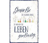 vianmo Panneau en bois 30x20 cm Genieße die kleinen Dinge Leben großartig Déco Cadeau Panneau