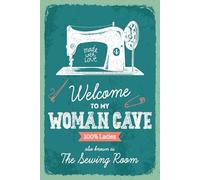 vianmo Panneau en bois 30x20 cm Welcome to my woman cave made with love Déco Cadeau Panneau