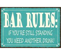 vianmo Panneau en bois 30x40 cm Bar rules if you´re still standing you need Schild Déco Cadeau Panneau