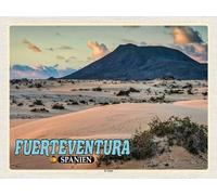 vianmo Panneau en bois 30x40 cm Fuerteventura Spanien El Jable Wanderdüne Déco Cadeau Bois Panneau
