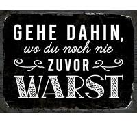 vianmo Panneau en bois 30x40 cm Gehe dahin, wo du noch nie zuvor warst Deko Schild Déco Cadeau Panneau