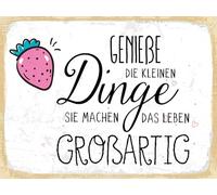 vianmo Panneau en bois 30x40 cm Genieße die kleinen Dinge sie machen Schild Déco Cadeau Panneau