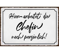 vianmo Panneau en bois 30x40 cm hier arbeitet die Chefin noch persönlich Schild Déco Cadeau Panneau