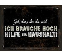 vianmo Panneau en bois 30x40 cm ich brauche noch Hilfe im Haushalt Deko Schild Déco Cadeau Panneau