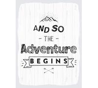 vianmo Panneau en bois 40x30 cm And so the adventure begins Berge Schild Déco Cadeau Panneau