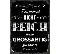 vianmo Panneau en bois 40x30 cm Du musst nicht Reich sein um großartig zu Reisen Déco Cadeau Panneau