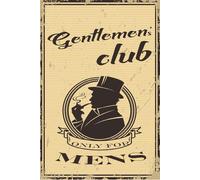 vianmo Panneau en bois 40x30 cm Gentlemen´s Club only for mens Schild Déco Cadeau Panneau