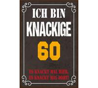 vianmo Panneau en bois 40x30 cm Ich bin knackige 60 es knackt mal hier Schild Déco Cadeau Panneau
