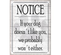 vianmo Panneau en bois 40x30 cm notice If your dog doesn´t like you Schild Déco Cadeau Panneau