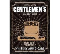 vianmo Panneau en bois 40x30 cm Real men gentlemen´s elite club Deko Schild Déco Cadeau Panneau