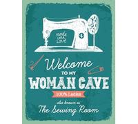 vianmo Panneau en bois 40x30 cm Welcome to my woman cave made with love Schild Déco Cadeau Panneau