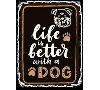 vianmo Plaque décorative en bois - 40 x 30 cm - « Life is better with a Dog »