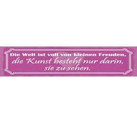 vianmo Plaque en bois, 10 x 46 cm, avec inscription « Die Welt ist voll von kleinen Freuden », décorative, cadeau