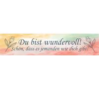 vianmo Plaque en bois 10 x 46 cm avec inscription en allemand « Du bist wundervoll schön das es Deko Geschenk »