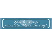 vianmo Plaque en bois, 10 x 46 cm, avec inscription en allemand « Mach immer was dein Herz dir sagt »