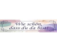 vianmo Plaque en bois 10 x 46 cm avec inscription en allemand « wie schön dass du da bist »