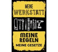 vianmo Plaque en bois - 18 x 12 cm - Avec inscription en allemand « Meine Werkstatt meine Règles mes lois »