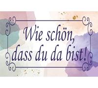 vianmo Plaque en bois 18 x 12 cm avec inscription en allemand « wie schön dass du da bist »