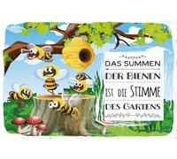 vianmo Plaque en bois - 18 x 12 cm - Le bourdonnement des abeilles est la voix du jardin - Cadeau décoratif