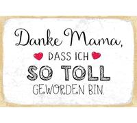 vianmo Plaque en bois 20 x 30 cm avec inscription « Danke Mama dass ich so toll geworden bin »