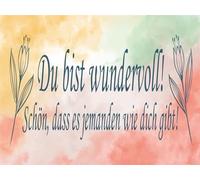 vianmo Plaque en bois 20 x 30 cm avec inscription en allemand « Du bist wundervoll schön das es Deko Geschenk »
