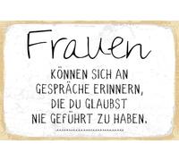 vianmo Plaque en bois - 20 x 30 cm - Les femmes peuvent se souvenir des conversations - Décoration - Cadeau