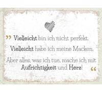 vianmo Plaque en bois 30 x 40 cm avec inscription en allemand « was ich tue, mache ich mit Aufrichtigkeit und Herz »