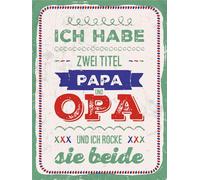 vianmo Plaque en bois 40 x 30 cm 2 titres Papa et grand-père et je rocke les deux Plaque cadeau décorative