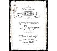 vianmo Plaque en bois, 40 x 30 cm, avec inscription en allemand « Das schönste Geschenk ist gemeinsame Zeit », décorative, cadeau