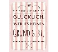 vianmo Plaque en bois - 40 x 30 cm - Avec inscription en allemand « Heute bin ich glücklich »